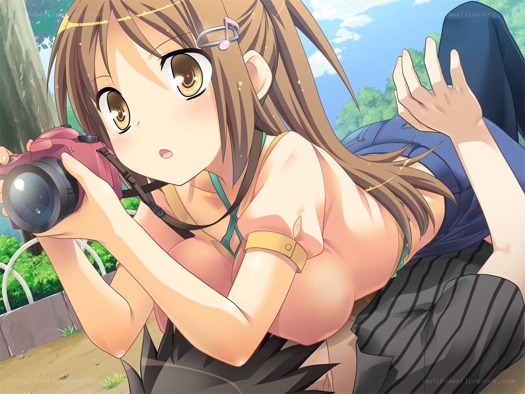 anime girl with camera