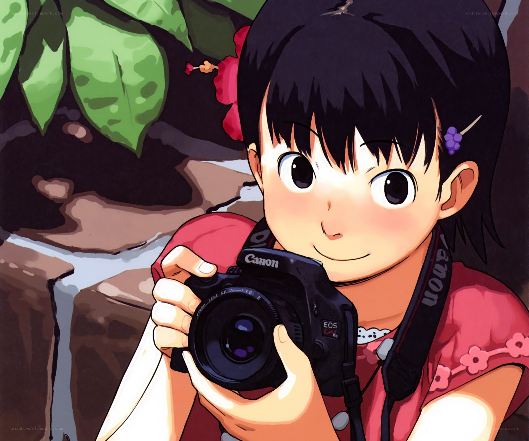 anime girl with camera