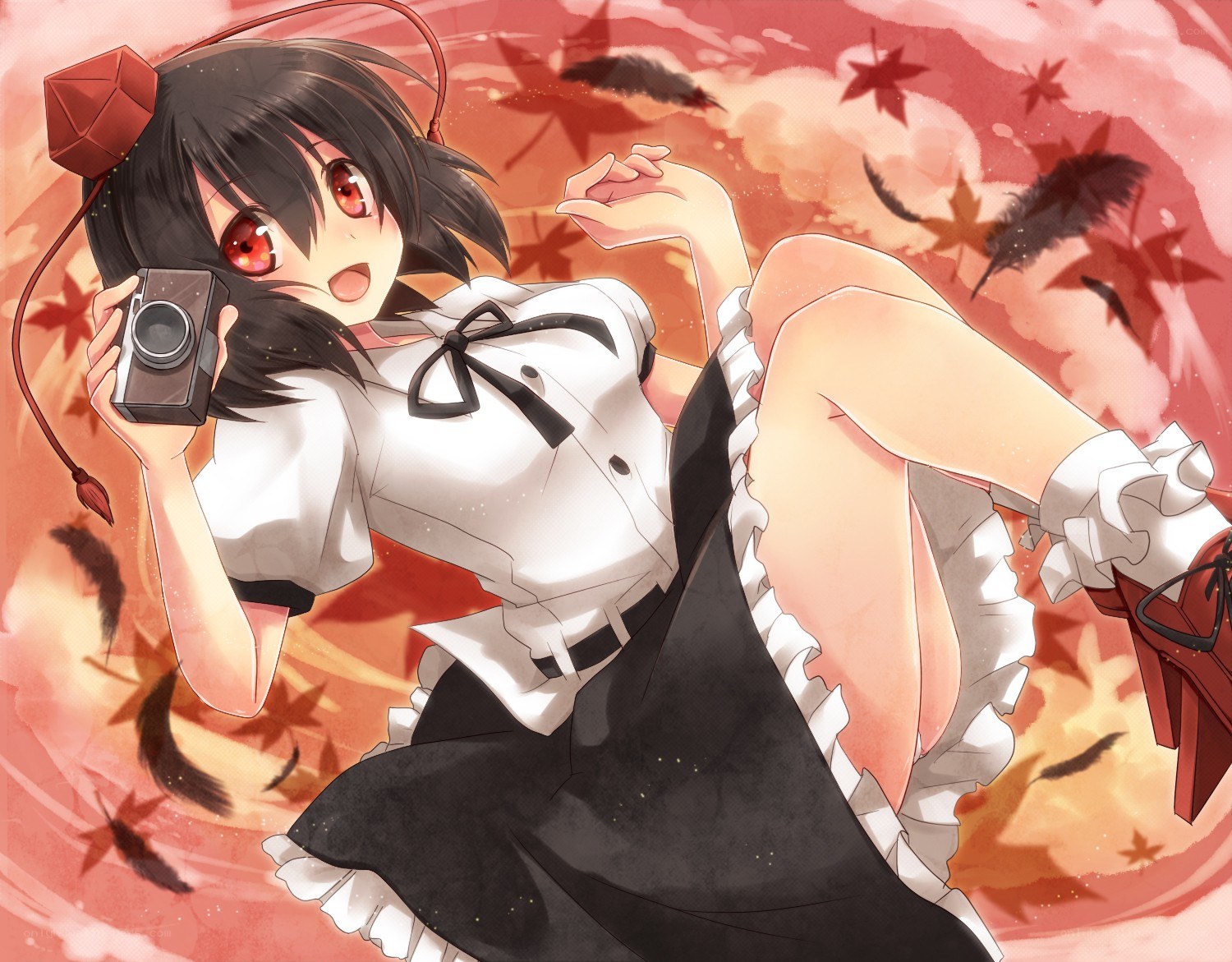 anime girl with camera