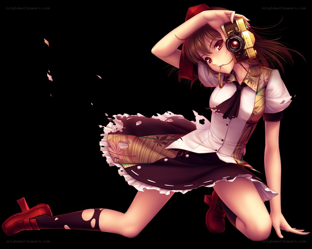 anime girl with camera