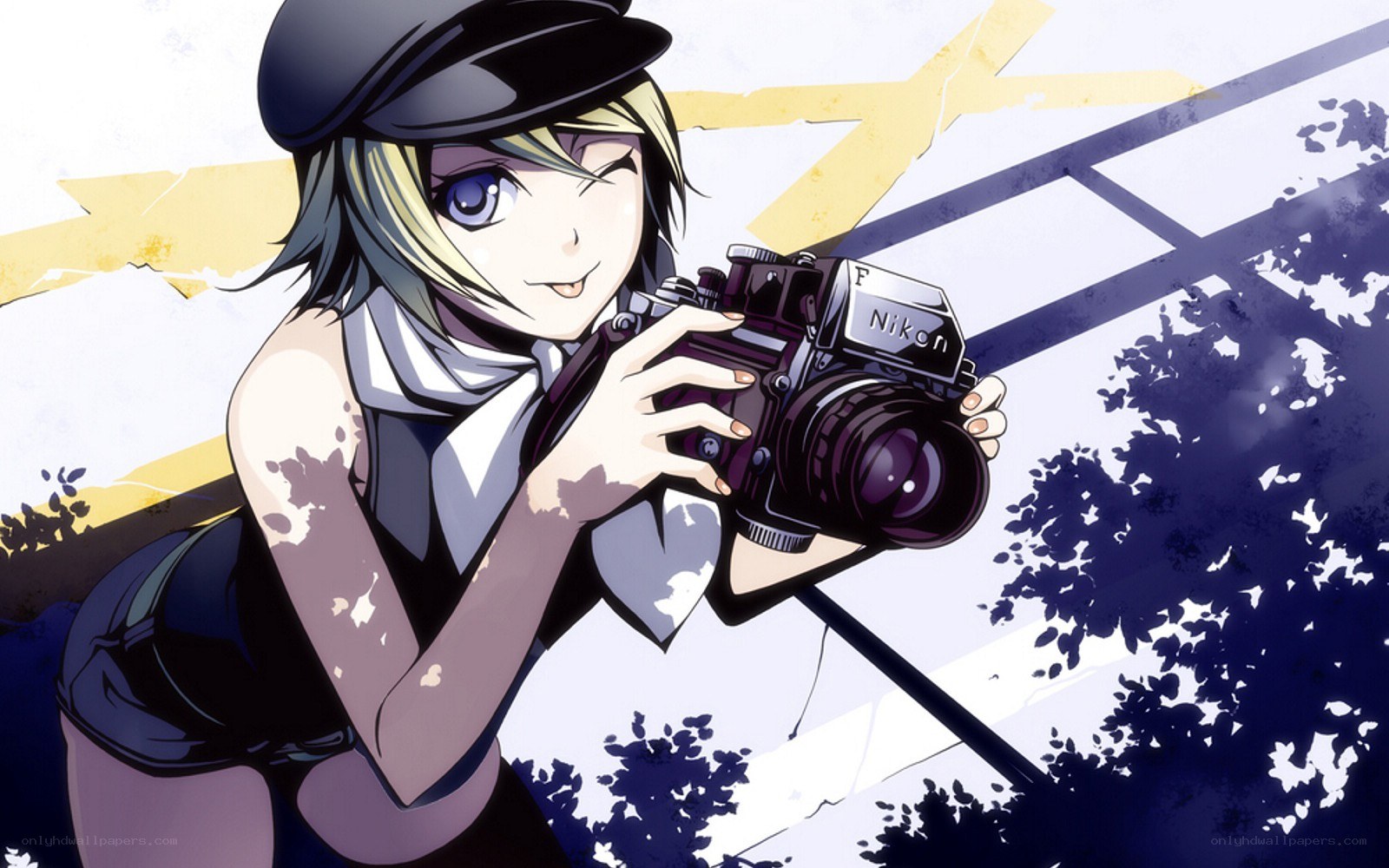 anime girl with camera