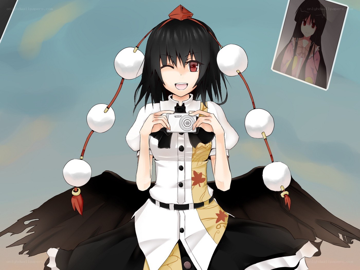 anime girl with camera