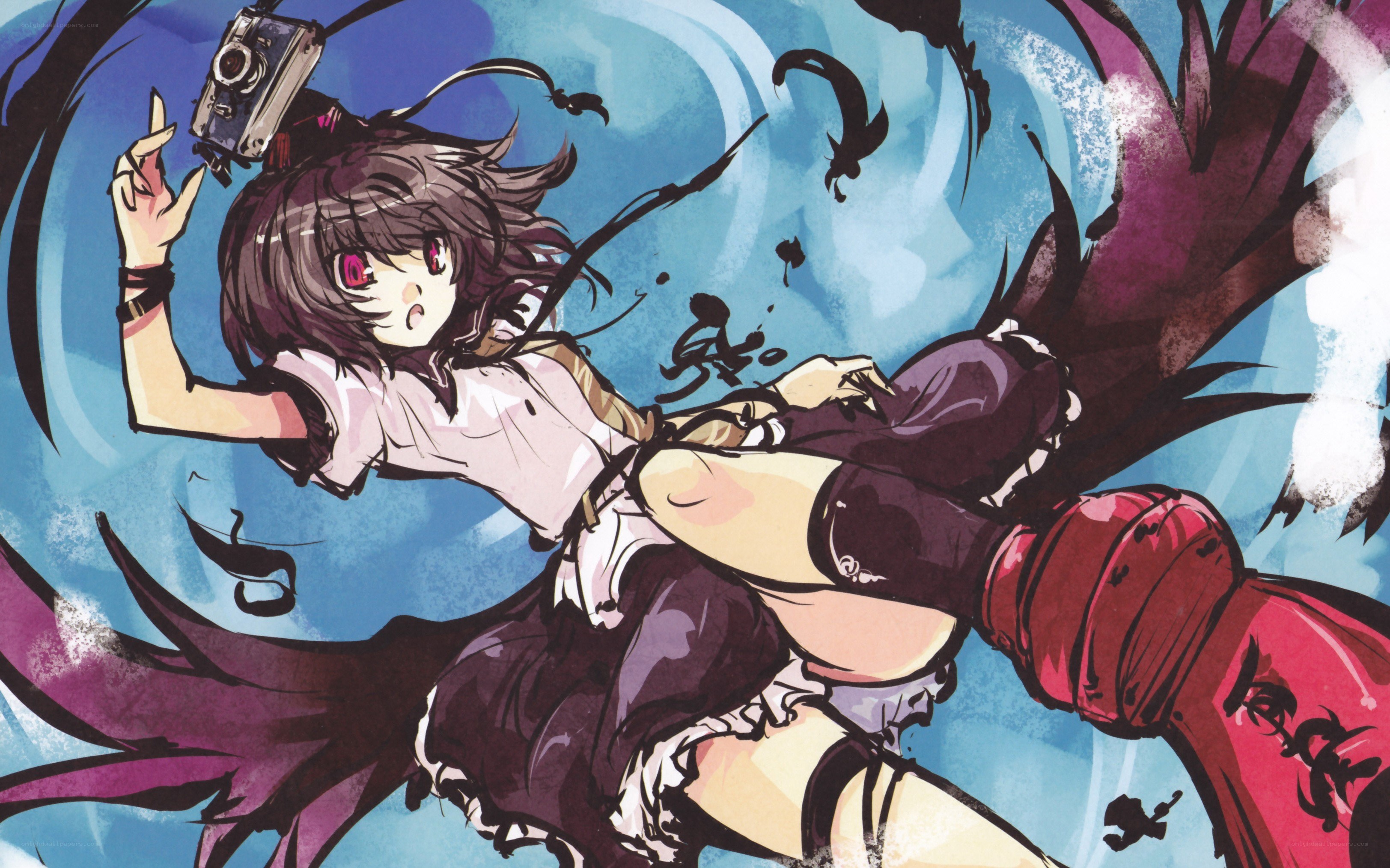 anime girl with camera