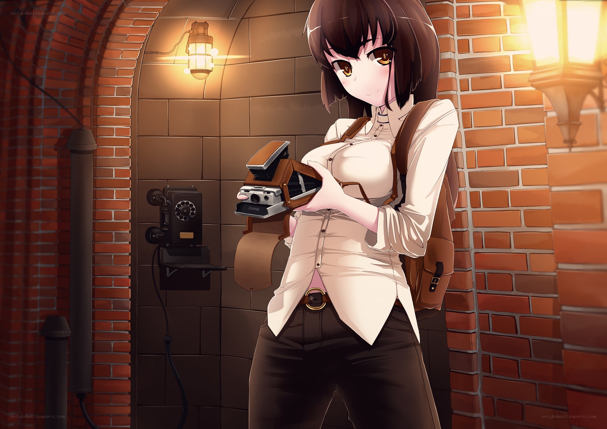 anime girl with camera