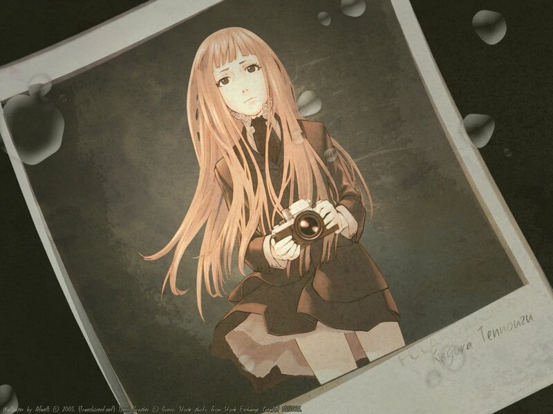 Anime Girl with Camera — Brown, Melancholic