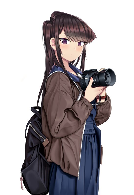 Anime Girl with Camera — Brown, Neutral