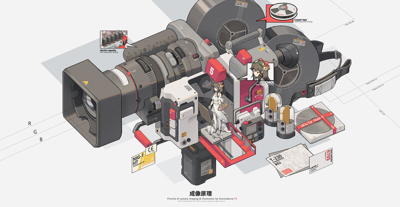 Anime Girl with Camera — Gray, Technical