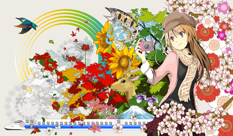 Anime Girl with Camera — Pink, Cheerful, Spring