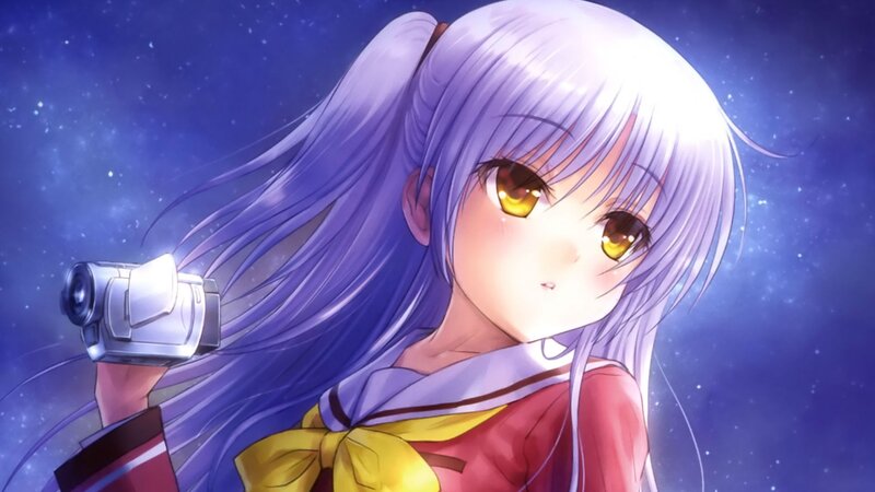 Anime Girl with Camera — Purple, Serene, Night