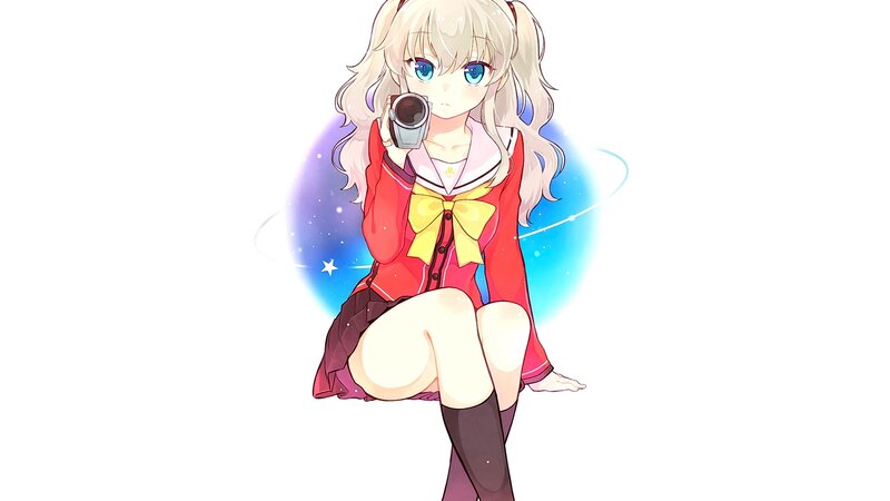 Anime Girl with Camera — Red, Calm