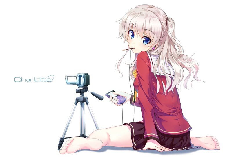 Anime Girl with Camera — White, Calm, Digital Art