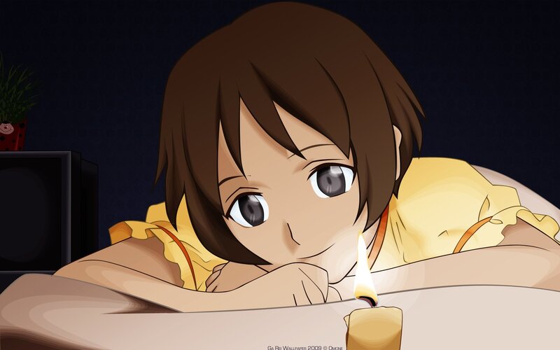 anime girl with candle