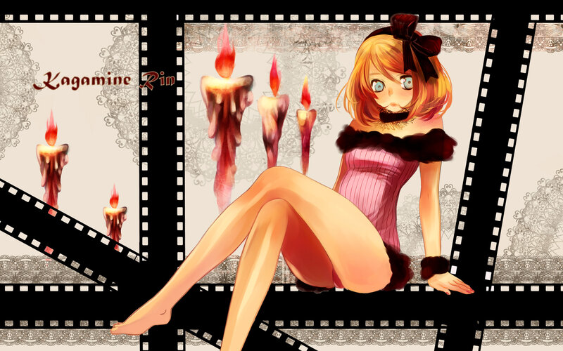 Anime girl with candles