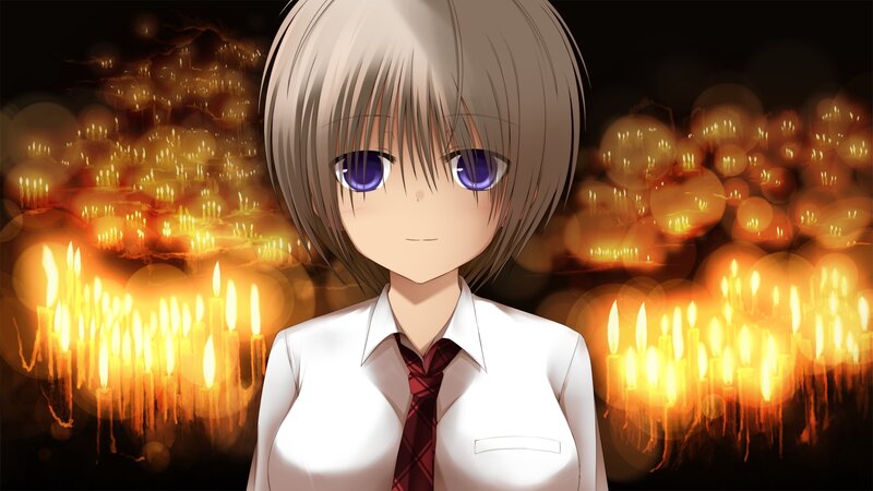 anime girl with candles