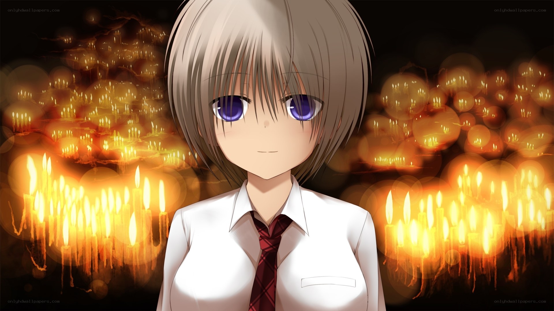 anime girl with candles