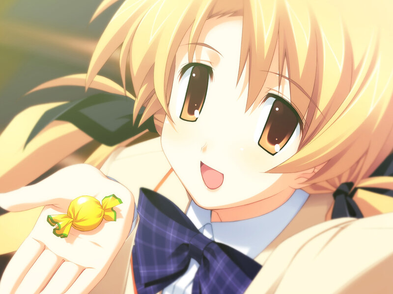 anime girl with candy