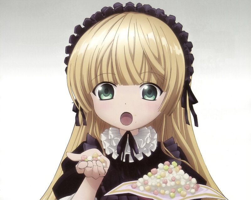 anime girl with candy