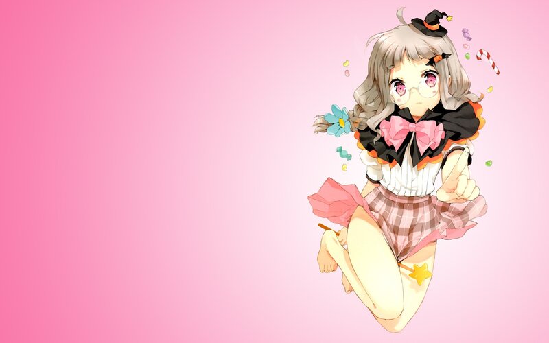 anime girl with candy