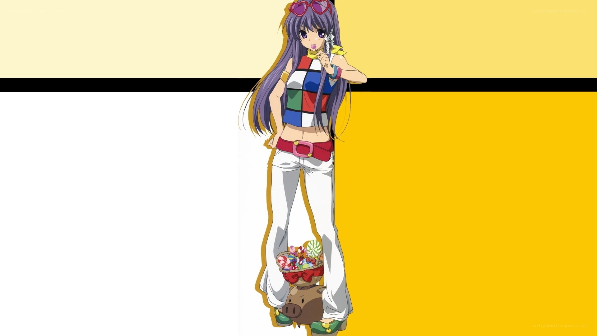 anime girl with candy basket