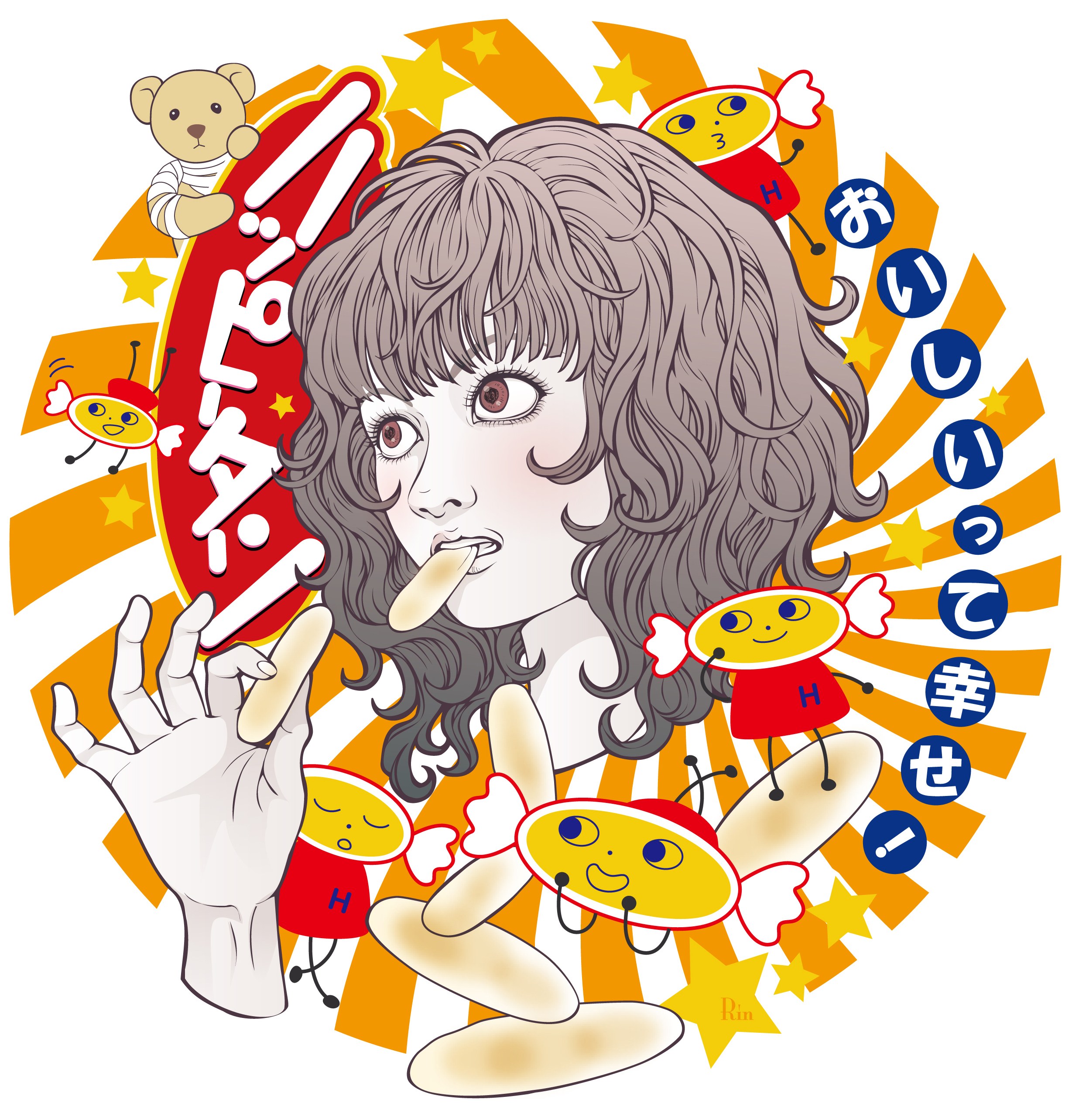 anime girl with candy characters