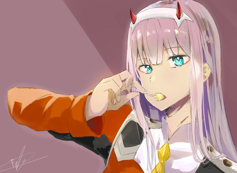 Anime Girl with Candy — Pink, Playful, Digital Art, Headband
