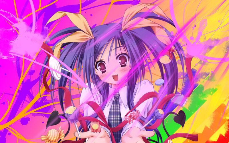 Anime Girl with Candy — Pink