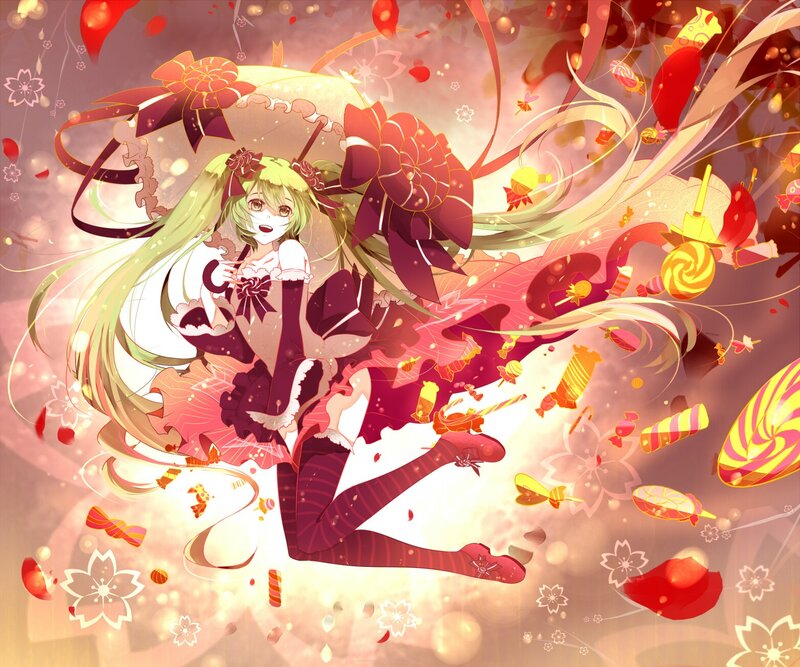 Anime Girl with Candy — Red
