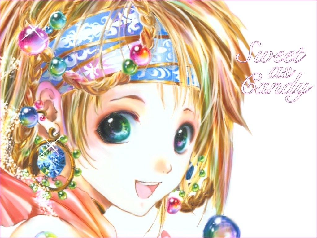 Anime girl with candy theme