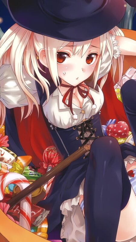 Anime Girl with Candy — White