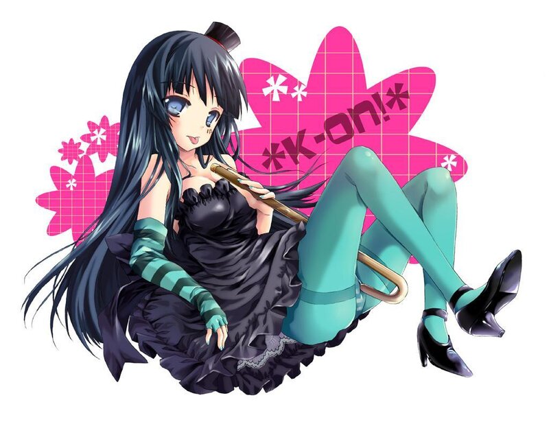 Anime Girl with Cane — Black, Playful