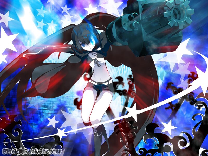 Anime Girl with Cannon — Blue, Dramatic, Digital Art