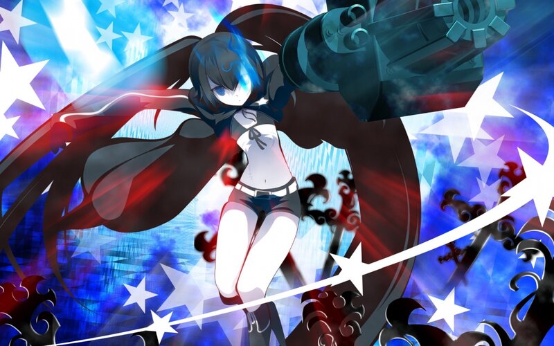 Anime Girl with Cannon — Blue, Dramatic, Stars