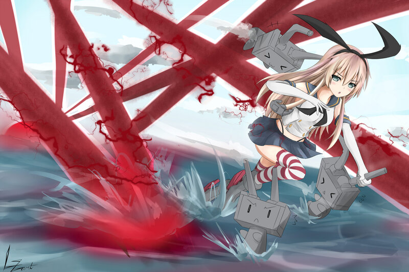 Anime Girl with Cannons — Red