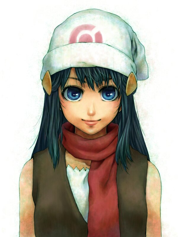 anime girl with cap and scarf