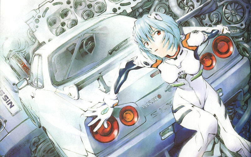anime girl with car