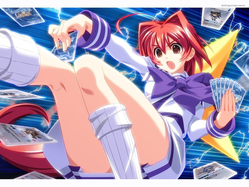 Anime girl with cards