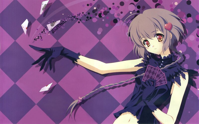 anime girl with cards