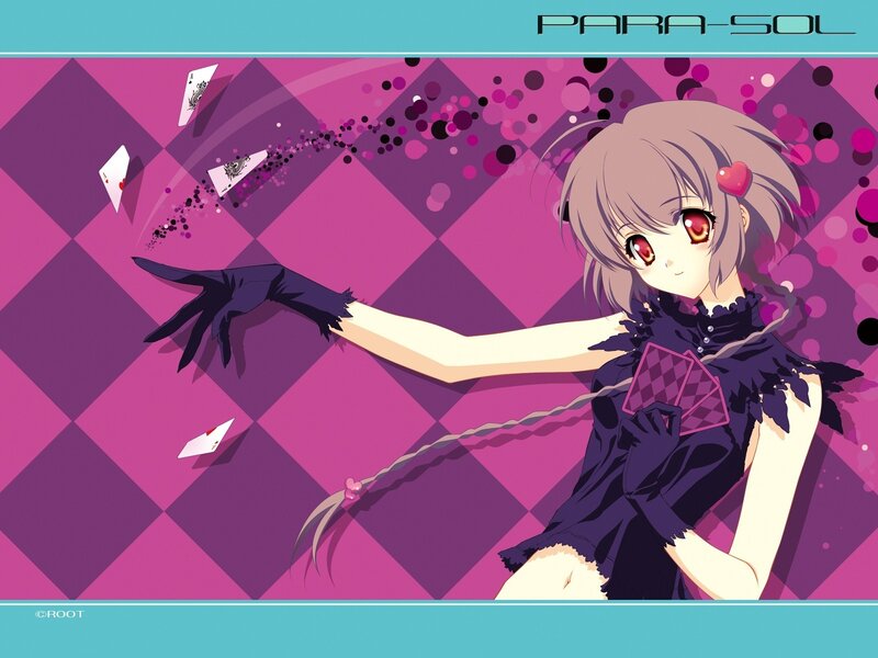 Anime girl with cards