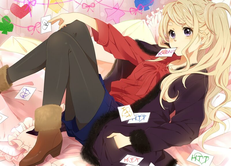 Anime girl with cards
