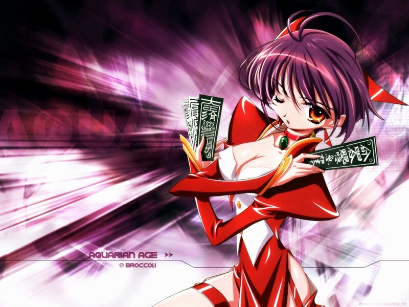 Anime girl with cards