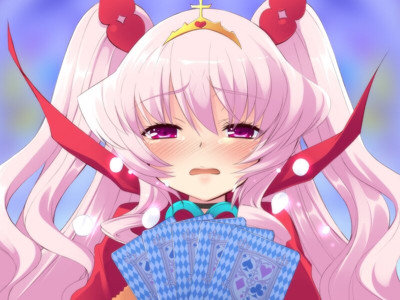 anime girl with cards