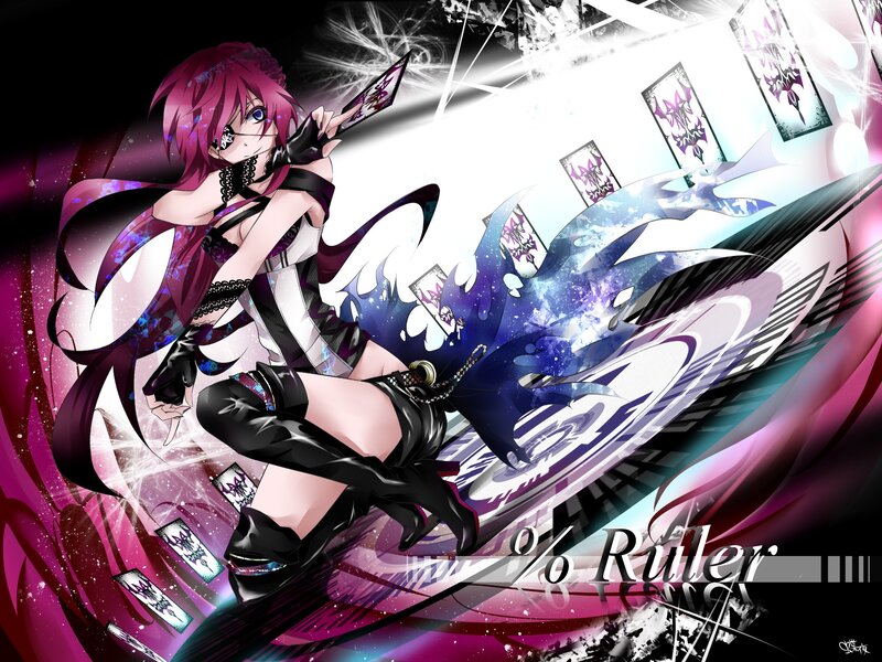 anime girl with cards