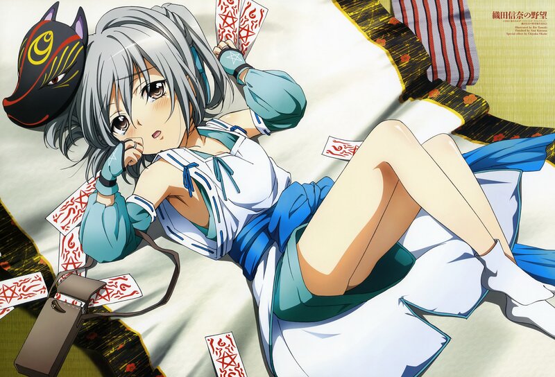 anime girl with cards