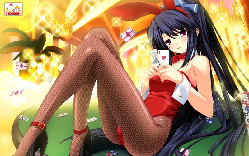 anime girl with cards