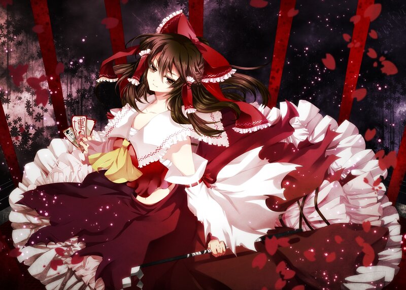 Anime girl with cards and sword