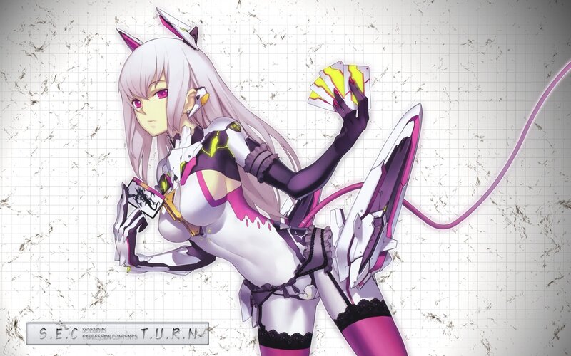 anime girl with cards and sword