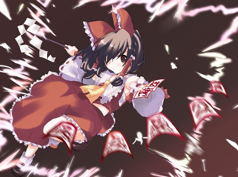 Anime girl with cards and wand