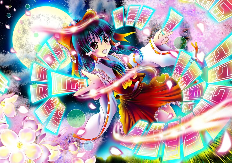 Anime Girl with Cards — Blue, Magical