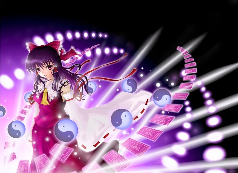Anime Girl with Cards — Purple