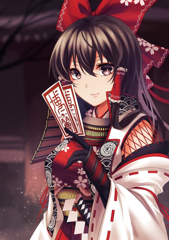 Anime Girl with Cards — Red, Calm, Night